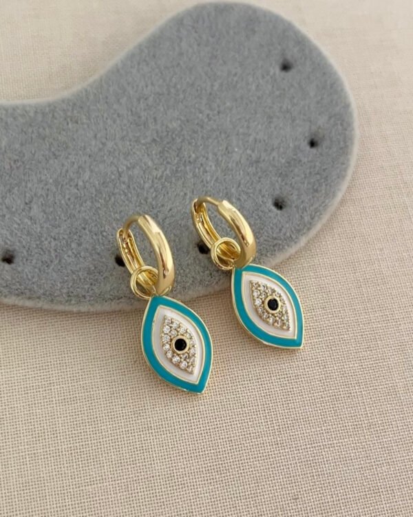 Xuping Nazar Boncuklu Mavi Küpe