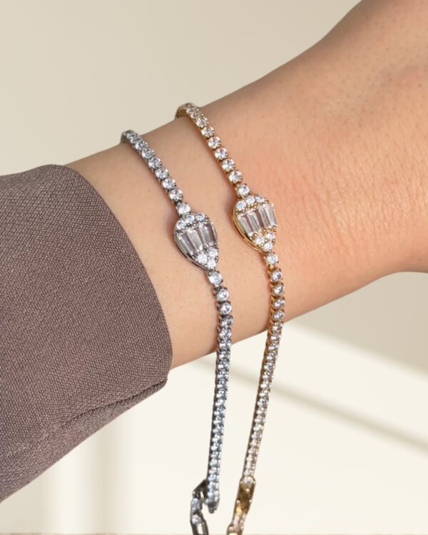 Alternative view of Çelik Suyolu Ortası Taşlı Bileklik