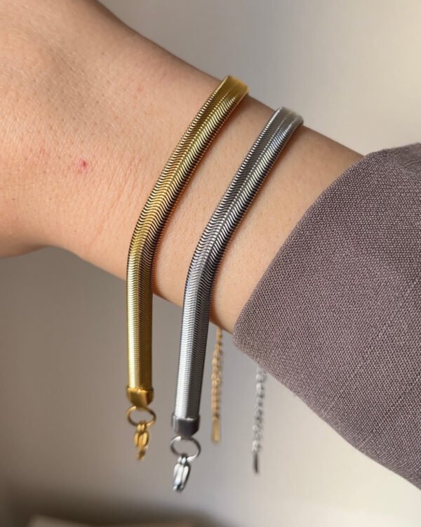 Çelik Desenli Bileklik 16+3cm