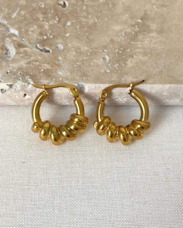 Çelik Halka Sargılı Küpe Küçük Boy